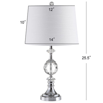 Channing 25.5" LED Crystal/Metal Table Lamp - JONATHAN Y